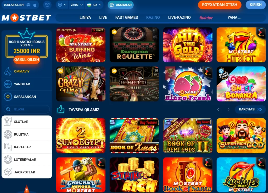 Mostbet Casino-dagi mashhur slotlar